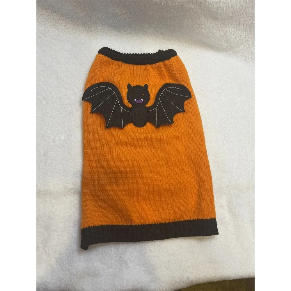 Halloween‎ Dog Sweater Bat Applique Pet Costume Apparel Clothes Orange